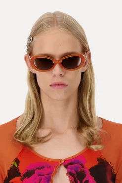 Justine Clenquet Drew orange sunglasses Hot