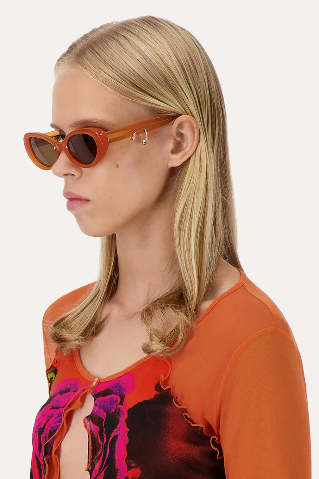 Justine Clenquet Drew orange sunglasses Hot