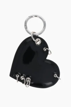 Justine Clenquet Heart black patent charm Outlet