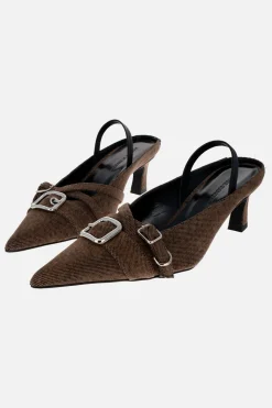 Justine Clenquet Joan denim cola slingbacks Hot