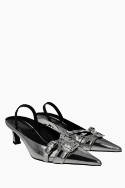 Justine Clenquet Joan Gun metal Slingbacks Clearance