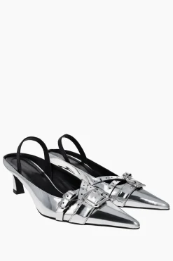 Justine Clenquet Joan silver slingbacks New