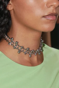 Justine Clenquet Mindy silver choker Clearance
