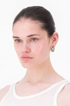 Justine Clenquet Nina acid green earrings New