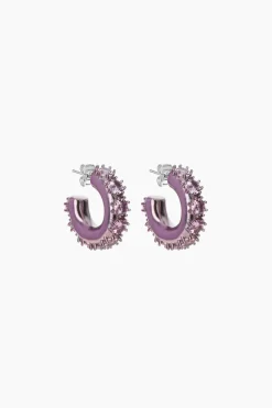 Justine Clenquet Nina dark purple earrings Discount