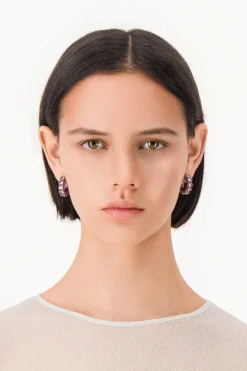 Justine Clenquet Nina dark purple earrings Discount