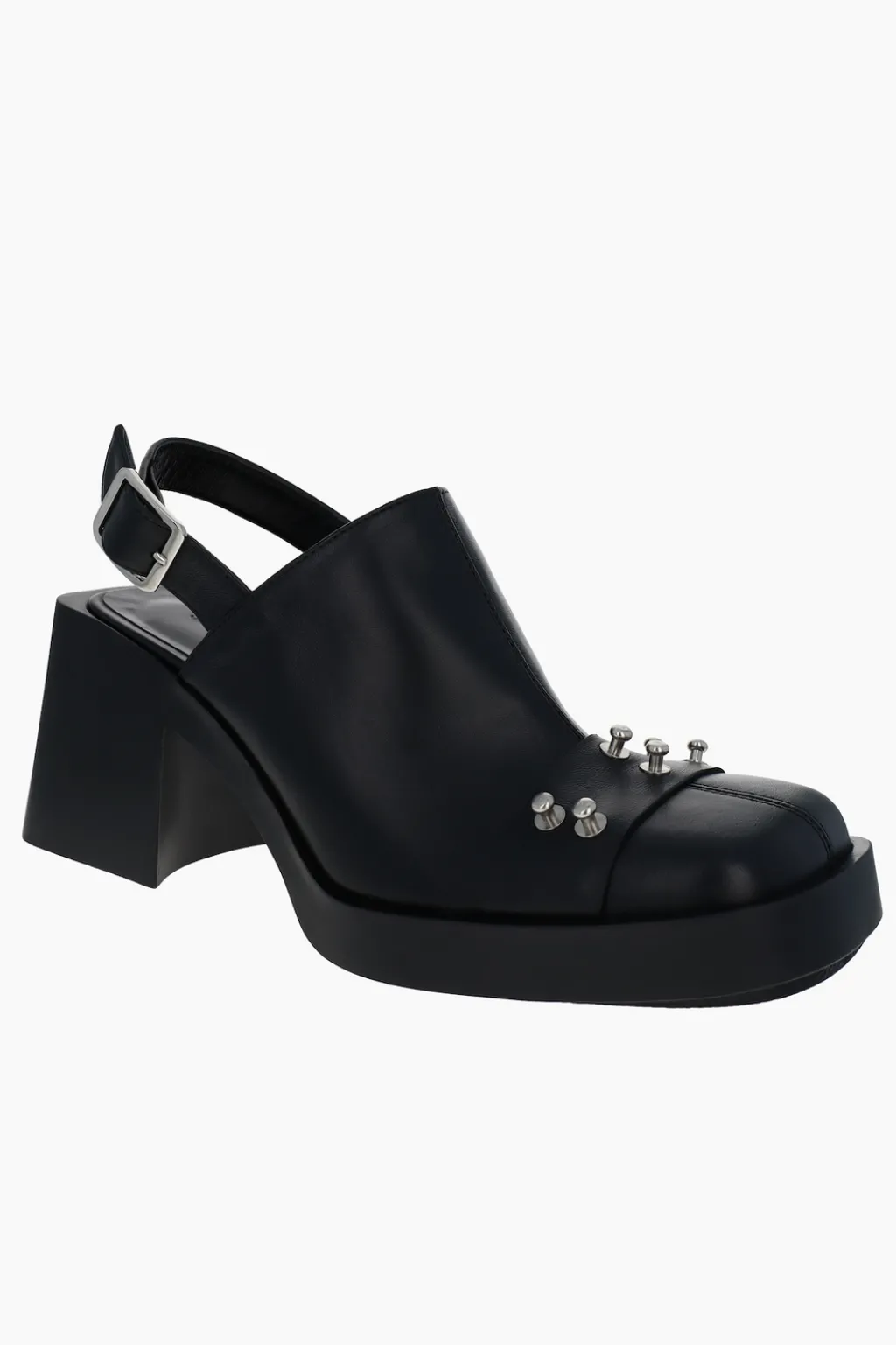 Justine Clenquet Raf studs black mules Clearance