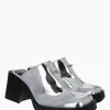 Justine Clenquet Raya silver mules Discount