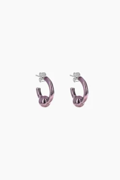 Justine Clenquet Sam dark purple earrings New