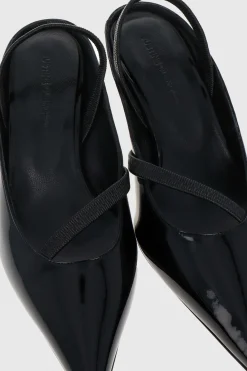 Justine Clenquet Sofia black patent slingbacks Fashion