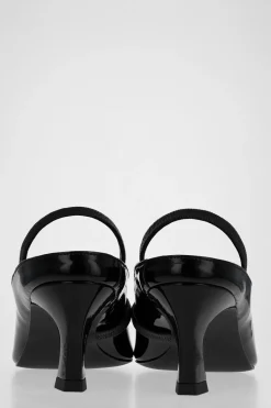 Justine Clenquet Sofia black patent slingbacks Fashion